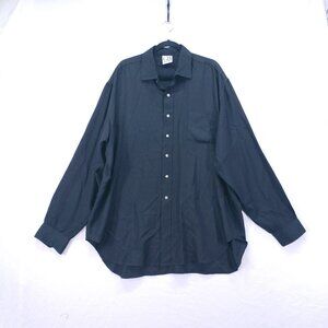 QI Black Long Sleeve Button Up Shirt Classic Fit Woman's/Unisex Casual Dresswear